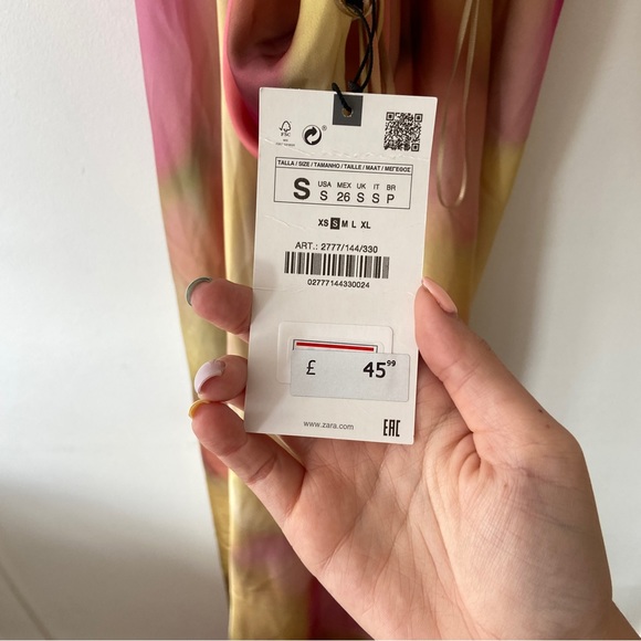 Zara Tie Dye Print Strap Slip Dress - Size Small - Picture 4 of 9